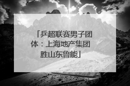 乒超联赛男子团体：上海地产集团胜山东鲁能
