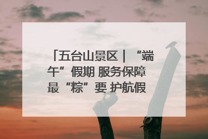 五台山景区｜“端午”假期 服务保障最“粽”要 护航假期“不打烊”