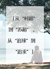 从“村超”到“苏超”，从“追球”到“追求”