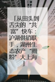 从田头到舌尖的“共富”快车：沪湖供销联手，湖州生态农产“圈粉”大上海