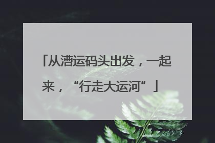 从漕运码头出发，一起来，“行走大运河”