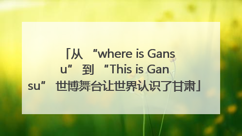 从 “where is Gansu” 到 “This is Gansu” 世博舞台让世界认识了甘肃