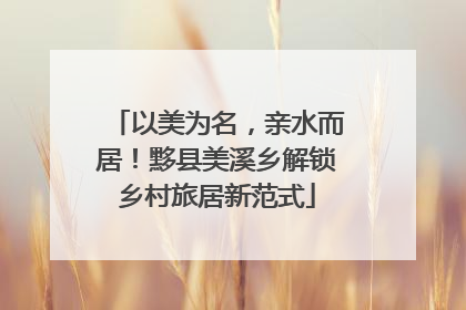 以美为名，亲水而居！黟县美溪乡解锁乡村旅居新范式