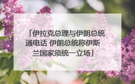 伊拉克总理与伊朗总统通电话 伊朗总统称伊斯兰国家须统一立场