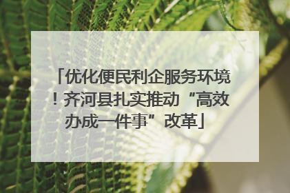 优化便民利企服务环境！齐河县扎实推动“高效办成一件事”改革