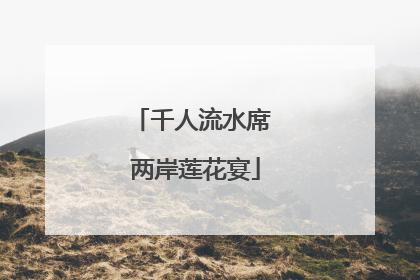 千人流水席 两岸莲花宴