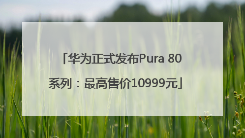 华为正式发布Pura 80系列：最高售价10999元