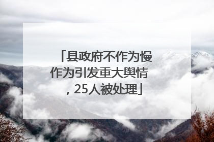 县政府不作为慢作为引发重大舆情，25人被处理