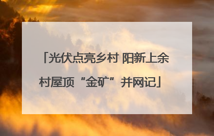 光伏点亮乡村 阳新上余村屋顶“金矿”并网记