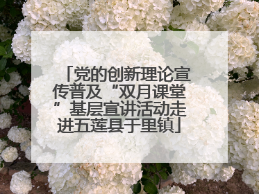 党的创新理论宣传普及“双月课堂”基层宣讲活动走进五莲县于里镇