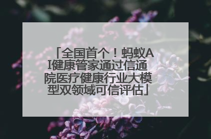 全国首个！蚂蚁AI健康管家通过信通院医疗健康行业大模型双领域可信评估