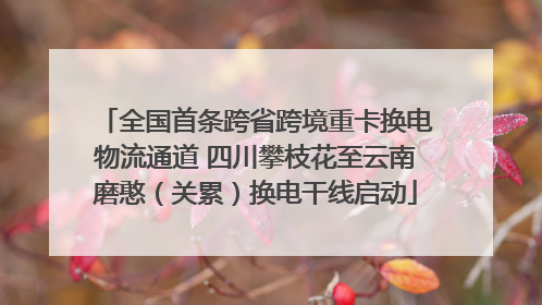 全国首条跨省跨境重卡换电物流通道 四川攀枝花至云南磨憨（关累）换电干线启动