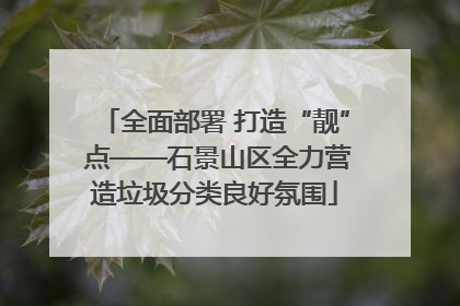 全面部署 打造“靓” 点——石景山区全力营造垃圾分类良好氛围