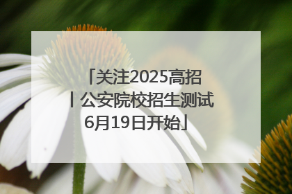 关注2025高招丨公安院校招生测试6月19日开始