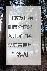 农发行衡阳市分行深入开展“民法典宣传月”活动