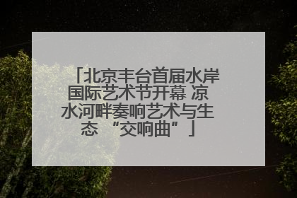 北京丰台首届水岸国际艺术节开幕 凉水河畔奏响艺术与生态 “交响曲”