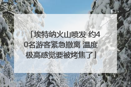 埃特纳火山喷发 约40名游客紧急撤离 温度极高感觉要被烤焦了