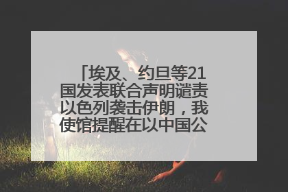 埃及、约旦等21国发表联合声明谴责以色列袭击伊朗，我使馆提醒在以中国公民尽快陆路离境