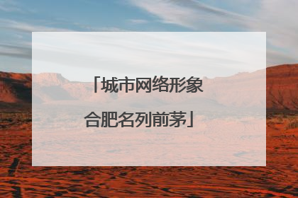 城市网络形象合肥名列前茅