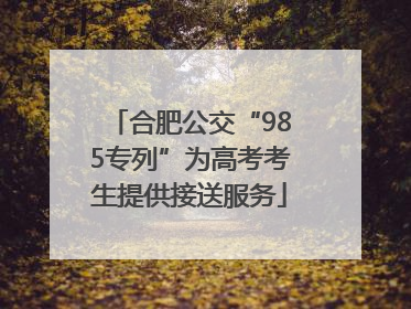 合肥公交“985专列”为高考考生提供接送服务