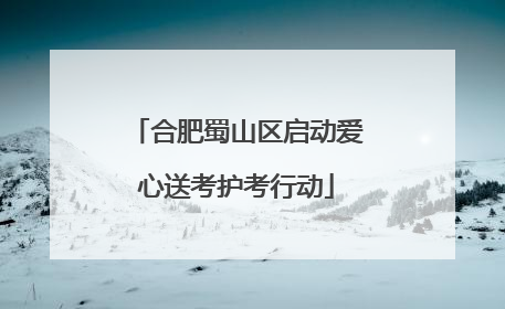 合肥蜀山区启动爱心送考护考行动