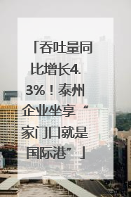 吞吐量同比增长4.3%！泰州企业坐享“家门口就是国际港”