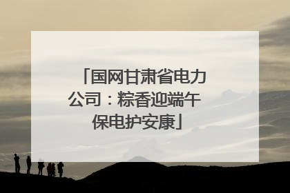 国网甘肃省电力公司：粽香迎端午 保电护安康
