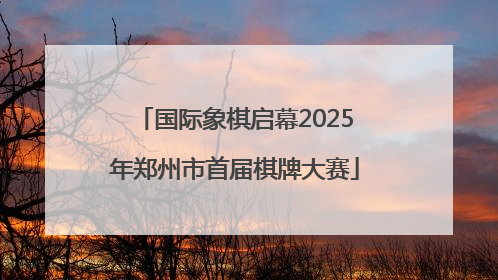 国际象棋启幕2025年郑州市首届棋牌大赛