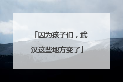 因为孩子们，武汉这些地方变了