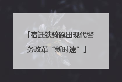 宿迁铁骑跑出现代警务改革“新时速”