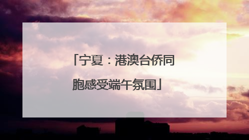 宁夏：港澳台侨同胞感受端午氛围