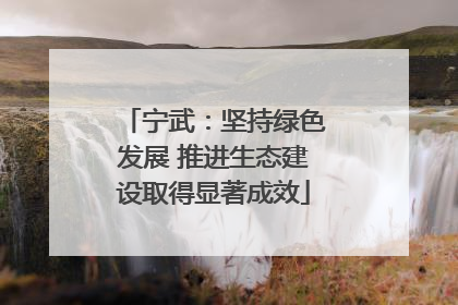 宁武：坚持绿色发展 推进生态建设取得显著成效