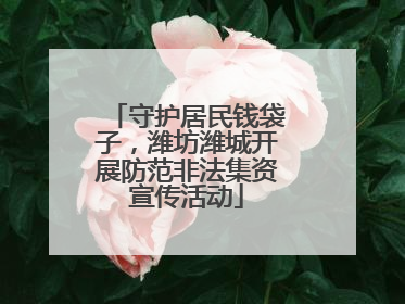 守护居民钱袋子，潍坊潍城开展防范非法集资宣传活动