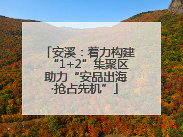 安溪：着力构建“1+2”集聚区 助力“安品出海·抢占先机”