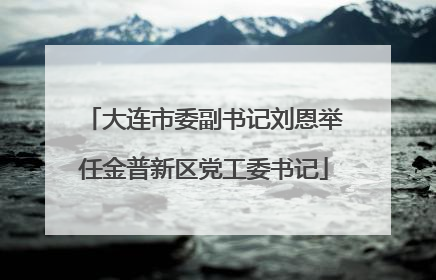 大连市委副书记刘恩举任金普新区党工委书记