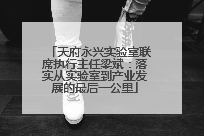 天府永兴实验室联席执行主任梁斌：落实从实验室到产业发展的最后一公里