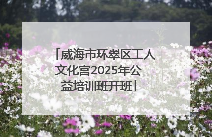威海市环翠区工人文化宫2025年公益培训班开班