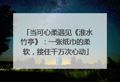 当可心柔遇见《淮水竹亭》：一张纸巾的柔软，接住千万次心动