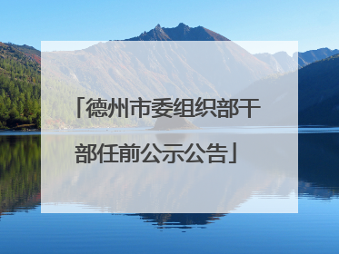 德州市委组织部干部任前公示公告