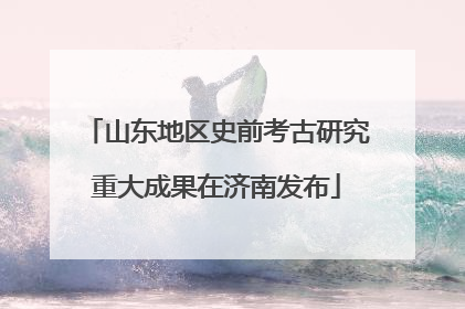 山东地区史前考古研究重大成果在济南发布