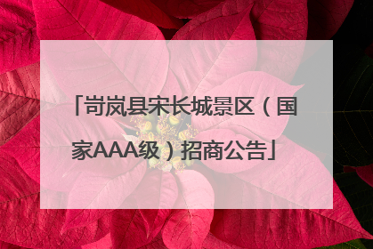 岢岚县宋长城景区（国家AAA级）招商公告