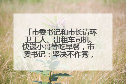 市委书记和市长请环卫工人、出租车司机、快递小哥等吃早餐，市委书记：坚决不作秀，不搞提前彩排