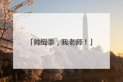 帅蜀黍，我老师！