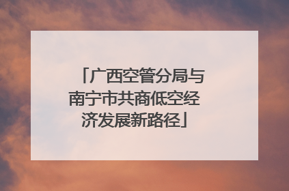 广西空管分局与南宁市共商低空经济发展新路径
