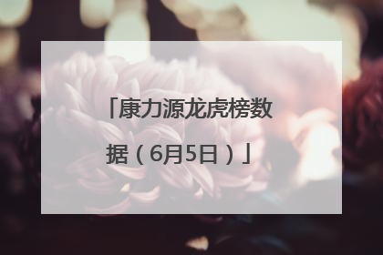康力源龙虎榜数据（6月5日）