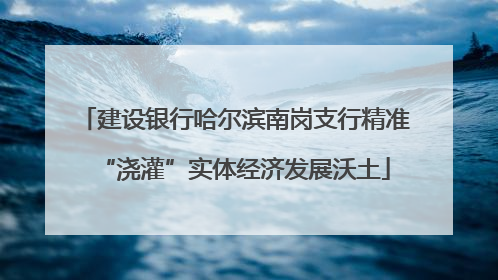 建设银行哈尔滨南岗支行精准“浇灌”实体经济发展沃土
