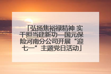 弘扬焦裕禄精神 实干担当建新功—国元保险河南分公司开展“迎七一”主题党日活动