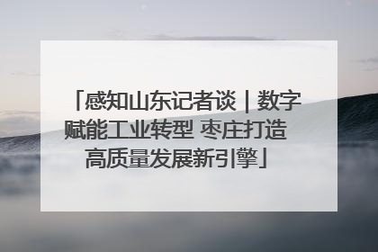 感知山东记者谈｜数字赋能工业转型 枣庄打造高质量发展新引擎