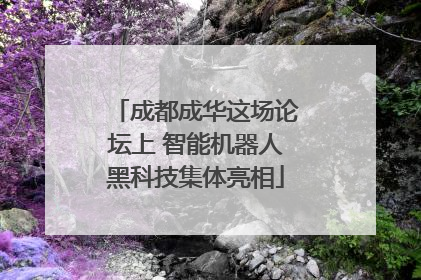 成都成华这场论坛上 智能机器人黑科技集体亮相