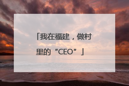 我在福建，做村里的“CEO”